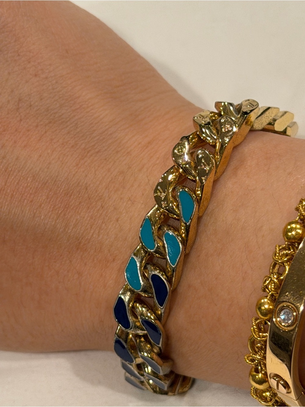 Louis Vuitton gold chain bracelet